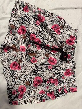 Men's Floral Athletic Shorts with Pink Rose Print